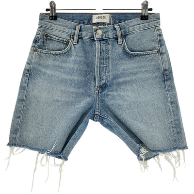 Agolde Distressed Blue Cutoff Rumi Denim Shorts Size 25