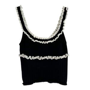 Majorelle Ruffled Black Brielle Tank Top Size S