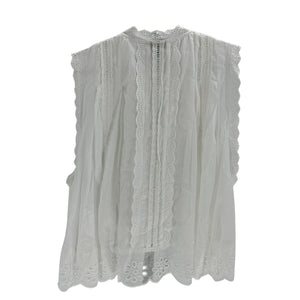 Farm Rio White Cotton Sleeveless Blouse Size XS