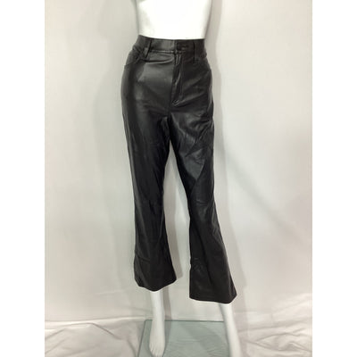 Pistola 'Lennon' High Rise Cropped Black Faux Leather Boot Pant Size 28