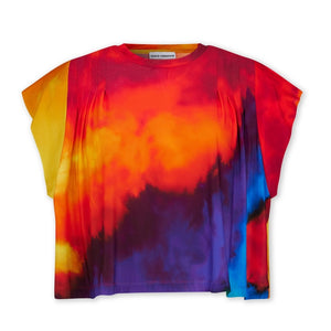 Paco Rabanne Printed Multicolor Cropped Tee Size M NWT