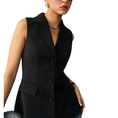 Reformation Tailored Black Billie Vest Size S