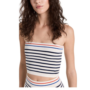 Kule Striped Cream And Navy Jo Tube Top Size XS