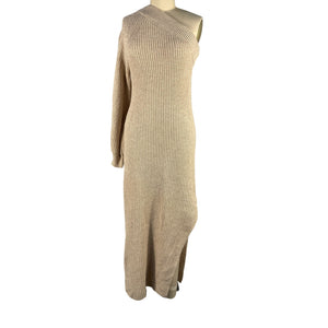 L'Academie Asymmetric Tan Feride Sweater Dress Size XS