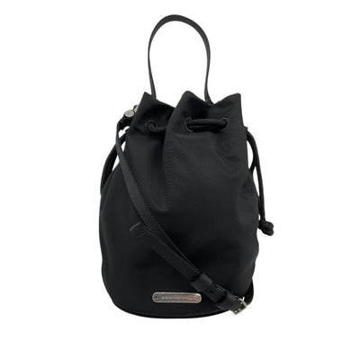 Alexander Wang Sleek Black Dome Mini Nylon Bucket Bag