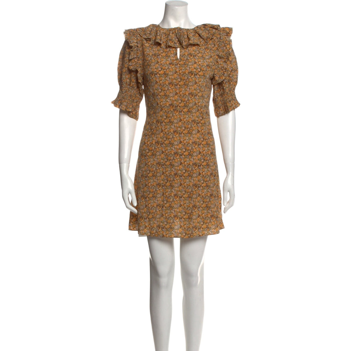 Dôen Orange Silk Mini Dress Size S