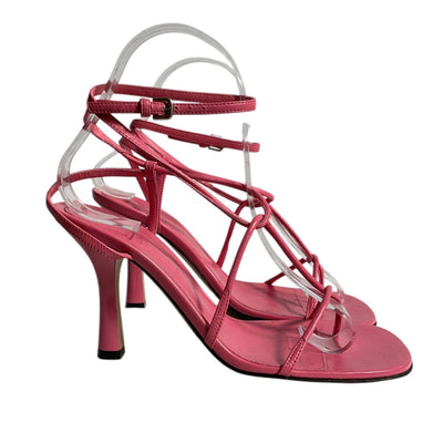 Bottega Veneta Elegant Pink Lace-Up Sandals Size 36 EU / US 6
