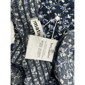 Reformation Floral Blue Hudsen Dress Size XS