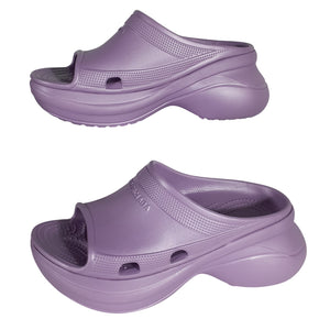 Balenciaga Platform Lilac Crocs Slide Mules Size FR 37/ US 7