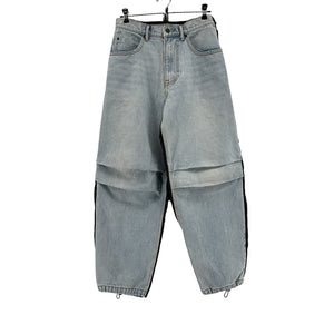 Alexander Wang Oversized Blue Hybrid Contrast-Panel Size 26 Denim Jeans