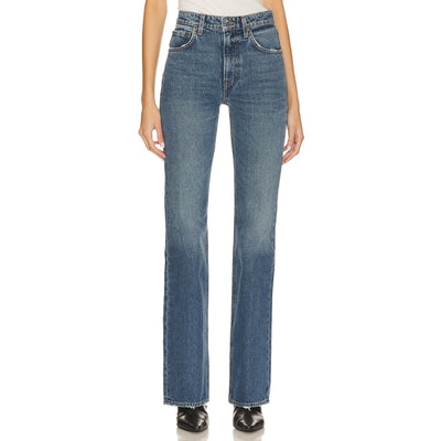 Grlfrnd Petite High Rise Bootcut Blue Melanie Denim Jeans Size 27