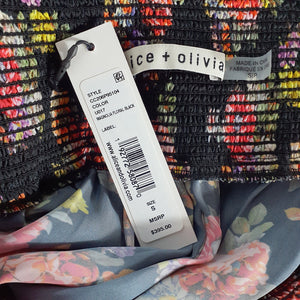 Olivia Smocked Magnolia Floral Black Willis Size Small Pants NWT