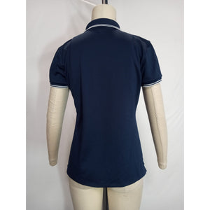 Tory Burch 'Tech Pique' Polo Blue Top Size M