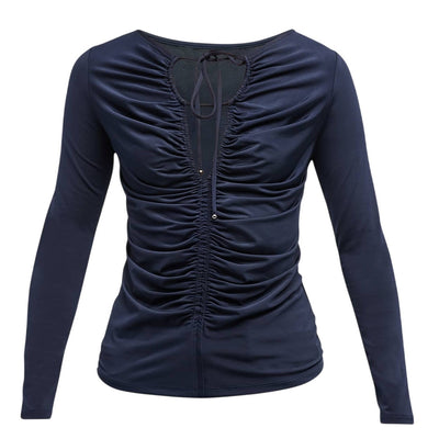 Veronica Beard Ruched Blue Roque Top Size 6