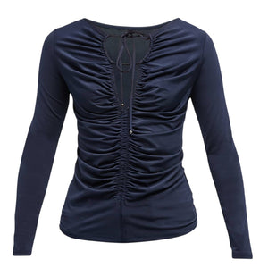Veronica Beard Ruched Blue Roque Top Size 6