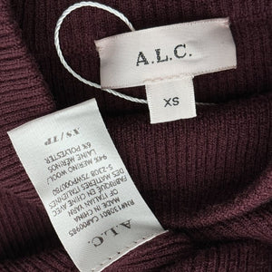 A.L.C. Ribbed Burgundy Devin Sweater Size XS