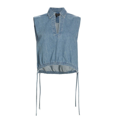 Rag & Bone Featherweight Blue Fiona Blouse Size L