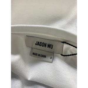 Jason Wu 'Eyelet' White Cotton Crew Neck Lace Puff Sleeve T-Shirt Size S - NWT