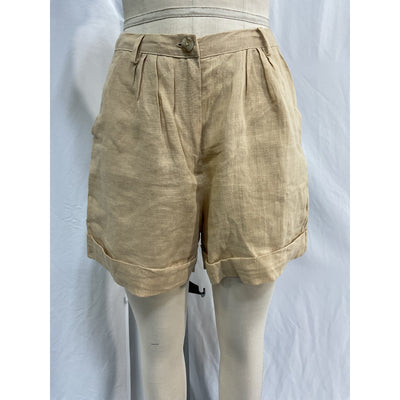 Faithfull The Brand 'Les' Tan Linen Deux Short Size S