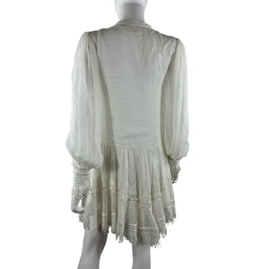 Rococo Sand Embroidered White Cia Mini Dress Size S