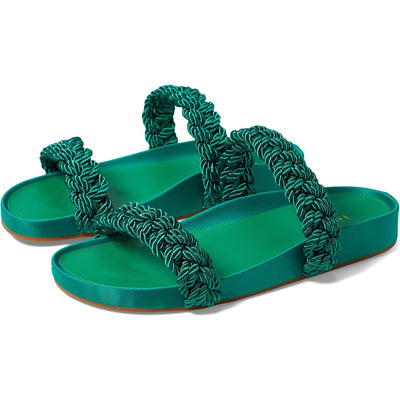 Joie 'Costance' GreenLeather Satin Slide Sandal Size 8 M