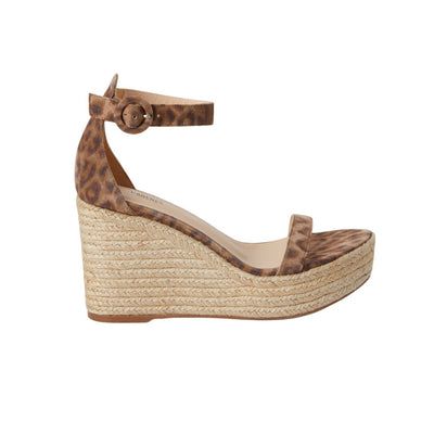 L'Agence Brown Elysee Wedge Sandal Size 38 EU / US 8
