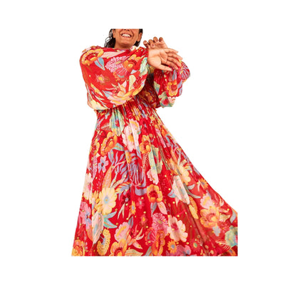 Farm Rio Floral Multicolor Hudson Maxi Dress Size M