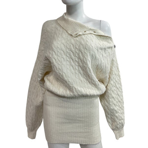Retrofête Cable Knit White Waverly Sweater Dress Size XS