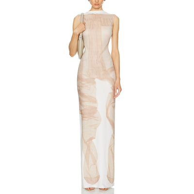 Acne Studios Sleek Tan Sleeveless Maxi Dress Size M NWT