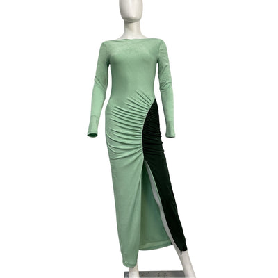 Significant Other Ruched Green Caitlin Maxi Dress Size US 4 NWT