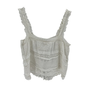 Loveshackfancy 'Sully' White Cotton Top Size S