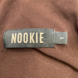Nookie Ruched Brown Inspire Midi Dress Size S