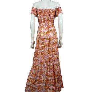 L*Space Smocked Multicolor Lucia Maxi Dress Size XS