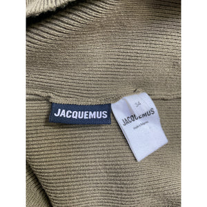 Jacquemus Ribbed Green Mock Neck Quarter Zip Crop Top Size 34 EU / US 2