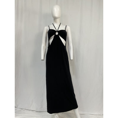 L*Space 'Naomi' Black Lyocell Strappy Midi-Dress Size L