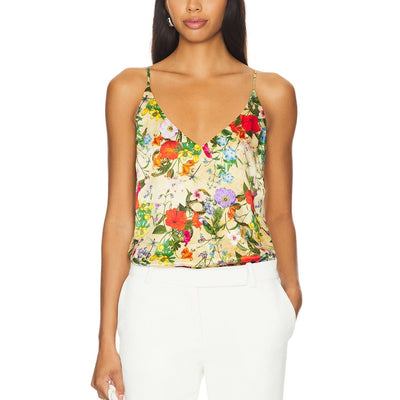 L'agence Floral Yellow Multi Gabriella Tank Top Size XXS