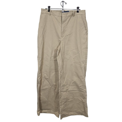 Ralph Lauren Stretch Twill Tan Wide Leg Chino Size 12 Trousers