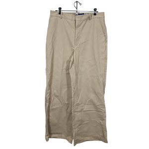 Ralph Lauren Stretch Twill Tan Wide Leg Chino Size 12 Trousers