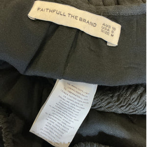 Faithfull The Brand Smocked Black Kinsley Blouse Size M