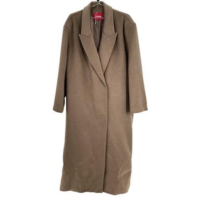 Staud Tailored Brown Serge Overcoat Size XL