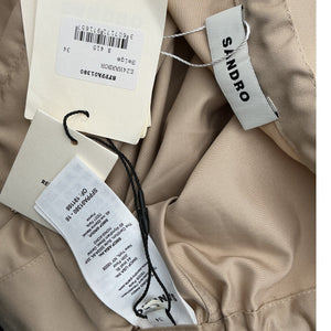 Sandro Utility Beige Cargo Trousers Size 34 FR