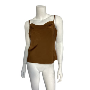 L'Academie 'Katlyn' Brown Poly Top Size S