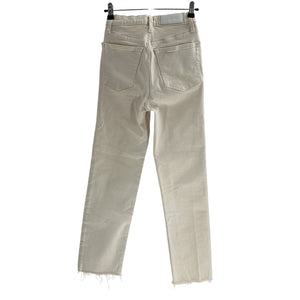 Re/Done Classic Ivory 70s High-Rise Stove Pipe Denim Jeans Size 24