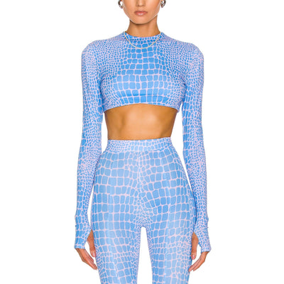 Alex Perry Vibrant Blue Deren Crop Top Size US 4/ UK 8