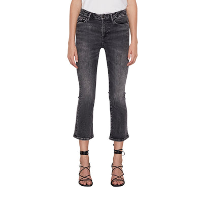 Frame Washed Gray Le One Crop Mini Boot Denim Jeans Size 1