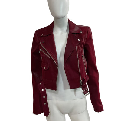 Cinq à Sept Moto Oxblood Zoe Jacket Size XS