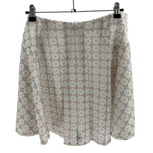 For Love And Lemons Embroidered White Multi Denise Mini Skirt Size L