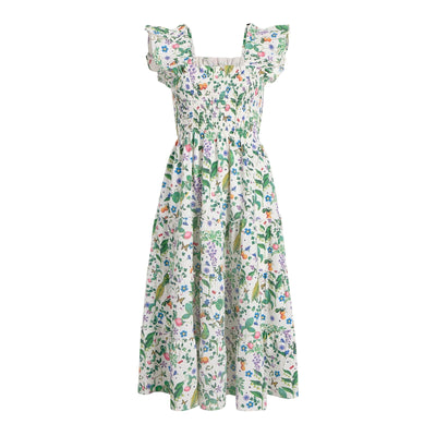 Hill House Home Floral Multicolor Ellie Artists Edition Midi Dress Size XS