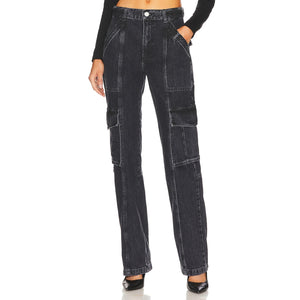 Frame High Rise Black Utility Cargo Denim Jeans Size 24