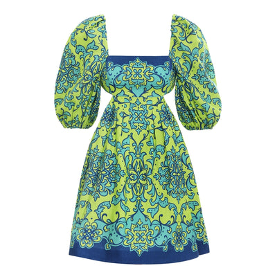 Zimmermann 'Nina' Green Linen Cut Out Mini Dress Size 1